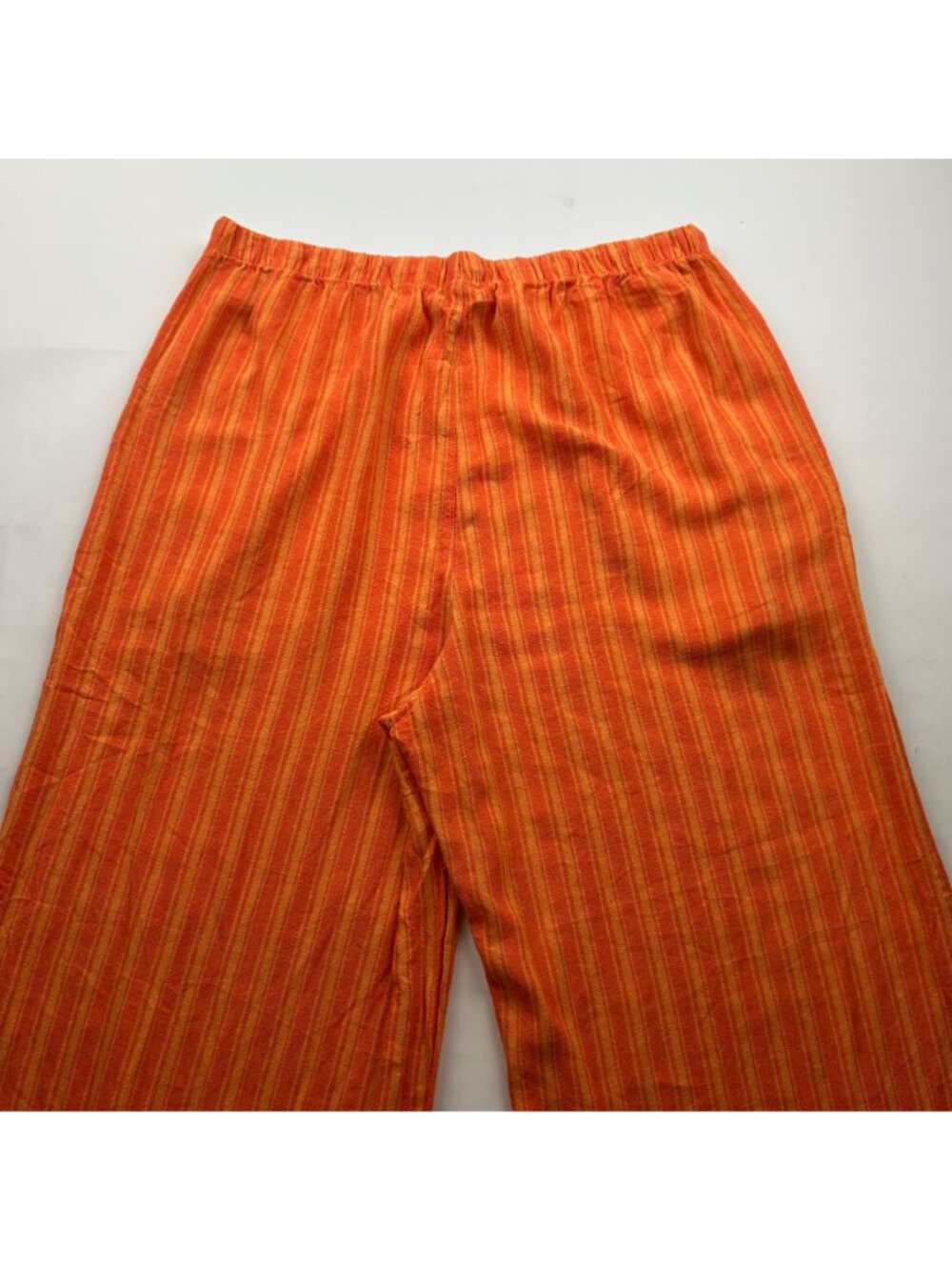 TALL Old Navy Orange Striped Linen Blend Wide Leg Lounge Pant MT - Picture 7 of 7
